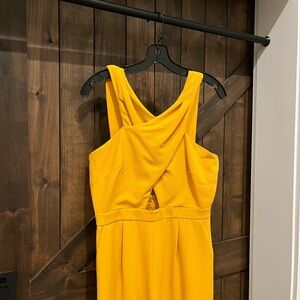 Nicole Miller Yellow Halter Sheath jumpsuit NWT